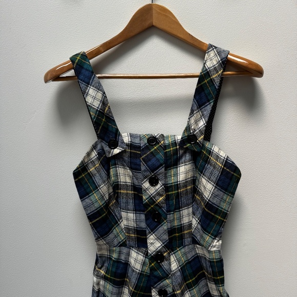 Vtg 70s “Denise Are Here!” Plaid Flannel Maxi Dress Sz 7/8 Retro Cottagecore - Picture 6 of 16